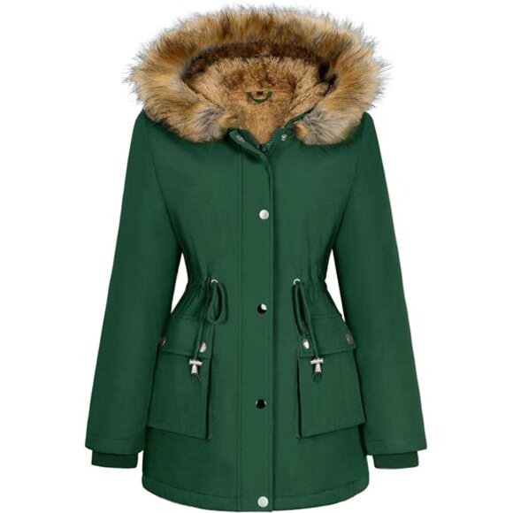 Womens Winter Coat Warm Thicken Puffer Jackets Dark Green - Picture 1 of 5